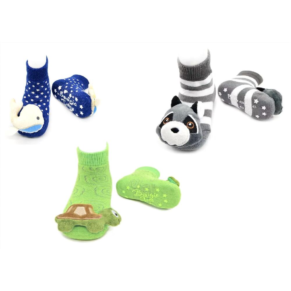 NEW LIVENTI INC. kids boogie toes rattle socks - set of 3 in baby whale, green t